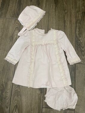 Miranda Baby Dress Bonnet and Bloomer